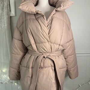G.O.G.G. Women's Belted Beige/Tan Puffer Jacket